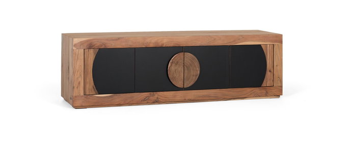 GINER Y COLOMER Mueble TV de madera de acacia con 4 puertas